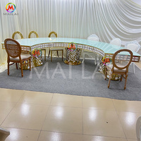 Juego de Sillas y Mesa de Comedor de Vidrio y Acero Inoxidable para Bodas, de Lujo y Modernas, para Uso en Exteriores, Duraderas y Fáciles de Limpiar