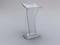 Atril de Iglesia Moderno de Plexiglás TOYIN, Atril de Acrílico Lucite con Panel de Aluminio Plateado