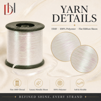 Fil Métallique Type M 150D 100% Polyester Fil à Broderie Or Argent Lurex pour Garniture de Vêtement et Accent de Tricot