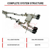 Échappement arrière à soupapes pour BMW M2 G87 S58 3.0T 76mm en acier inoxydable 304 avec embouts quadruples