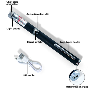 مؤشر ليزر أخضر تعليمي مع رأس 5 في 1 |   تصميم قلم مريح وطاقة USB للتدريس في الفصول الدراسية - Product Image 4