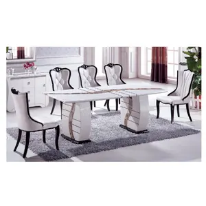 Dining Table and Chair Set Luxury Wooden Modern Round Marble Dining Room Table and Set