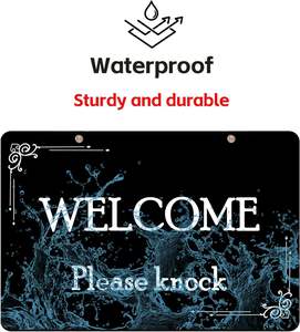 La stampa serigrafica personalizzata da 8*12 pollici non disturba l'indicatore della porta dell'ufficio di sessione, benvenuto per favore bussa alla placca - Product Image 3