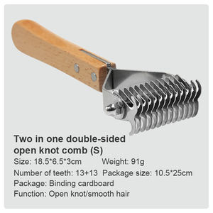 Commercio all'ingrosso della fabbrica singolo doppio lato in legno pettine per animali domestici cane gatto Dematting rastrello pettine - Product Image 5