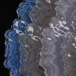 Grande assiette occidentale en verre de 33 cm en forme de fleur, motif nuage d'encre bleue, pour la décoration intérieure, les mariages, les fêtes et les dîners, décoration de restaurant - Product Image 6