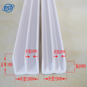 Glissière double <span class=keywords><strong>en</strong></span> <span class=keywords><strong>PVC</strong></span> <span class=keywords><strong>en</strong></span> forme de <span class=keywords><strong>U</strong></span> pour porte coulissante Rail <span class=keywords><strong>en</strong></span> plastique dur Verre Push-Pull Chute Profile Extruding Modling Custom Cutting - Product Image 4