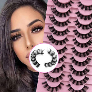 Full Volume 3D 5D Deep Wave False <b>Eyelashes</b> Real Full Strip Lashes Plastic Cotton Band 1 Tray Wholesale <b>Vendor</b> <b>Eyelashes</b> - Product Image 3