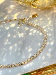 Bracelet ajustable Xinfly en or pur 18 carats avec demi-chaîne tennis et diamant de 0,50 ct - Product Image 4