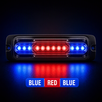 经 ECE-R65 认证的 E-mark LED 汽车格栅应急频闪灯 超亮表面安装式警示灯 IP65 防水 6000 流明