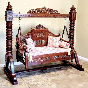 Indian Home Decor Handmade Teak Wood <b>Swing</b> Jhula-Modern Luxury Style Professional Craftsmanship Customizable Size & Color - Product Image 1