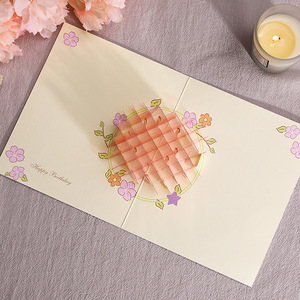 Hermosa Tarjeta de Cumpleaños 3D Pop-up Hecha a Mano con Pastel de Cristal - Regalo Hermoso, de Alta Gama y Creativo para Mejores Amigos - Product Image 3