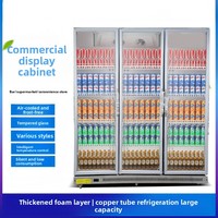 Réfrigérateur commercial vertical en acier inoxydable avec porte vitrée, éclairage LED et refroidissement par air pour vin et bière