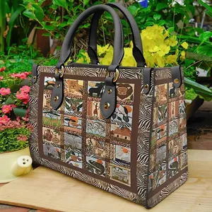 Bolsos Tote con Diseño Cultural Retro Africano para Damas, Bolsos de Mano con Estampado de Animales Africanos para Mujer, Bolsos de Compras con Patrón Personalizado, Regalos para Mujer - Product Image 1
