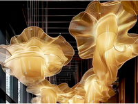 Décoration de scène personnalisée en tissu de créateur, accessoires de mise en scène florale faits à la main, aménagement paysager de scène, lustre de mariage