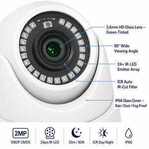 Sistema de Cámara Domo Inteligente con IA de 4 Canales y 1080P, 4 Cámaras Domo IP66 de 2MP, DVR de 8 Canales, Detección de Personas y Vehículos, H.265+ - Product Image 2