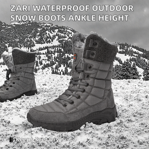 Botas de Nieve Unisex para Invierno, Modernas, Impermeables, Altura hasta el Tobillo, Parte Superior de Lona Transpirable, Suela de Goma, Talla Grande - Product Image 2