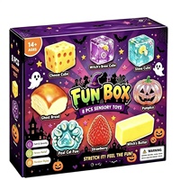 Jouet en caoutchouc à presser de Noël, boîte de 8 pièces, boîte mystère anti-stress en maltose