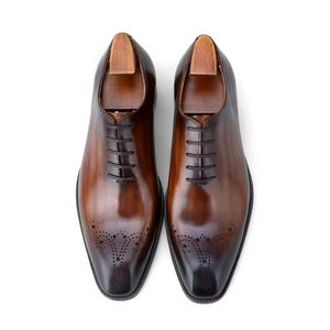 Chaussures Oxford pour hommes en cuir véritable imperméable, fabriquées à la main, pour mariage, formelles, décontractées, avec des sangles antidérapantes - Product Image 3