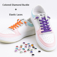 2022 nouvelle tendance mode diamant amour boucle en métal élastique sans cravate baskets avec lacets plats paresseux en gros