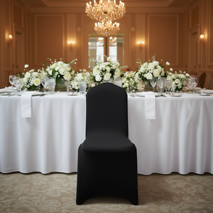 Fundas de Licra Universales Negras para Sillas, 50 Piezas, Elásticas, Lavables, Protectoras, para Bodas, Fiestas y Banquetes - Product Image 2