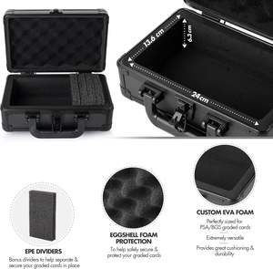 Boîte de rangement pour cartes gradées, en aluminium noir, capacité de 43 cartes, sports et cartes, BGS, SGC, 11 x 7 x 4,7 pouces - Product Image 6