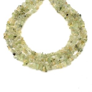 Perles de préhnite verte naturelle en copeaux, petites pépites de pierres précieuses, brins de 17 pouces et 34 pouces - Product Image 4
