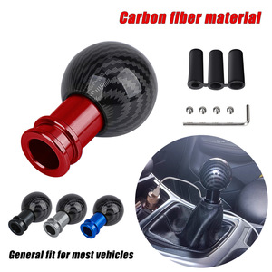 Pomo de palanca de cambios universal de aleación de aluminio estilo fibra de carbono para coche, manual/automático, con adaptador, tornillos y llave - Product Image 4
