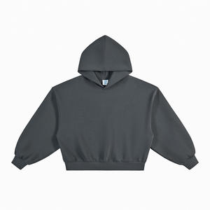 Sweat-shirt à capuche personnalisable en gros, 450 GSM, lourd, de forme carrée, premium, court, ample, coupe ample - Product Image 1