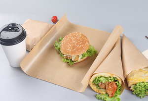カスタム印刷されたロゴ耐油性食品包装包装バーガー生分解性白耐油性サンドイッチ紙 - Product Image 2