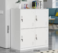 Casier métallique à 4 portes pour vestiaire, salle de sport, étudiants, employés, armoire de rangement en acier pour l'école