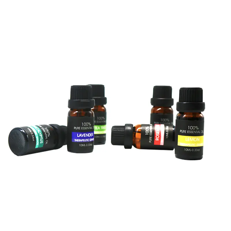 100% Pure Essential Aromatherapy Oils Gift Set-6 Pack , 10ML(Eucalyptus, Lavender, Lemon grass, Orange, Peppermint, Tea Tree)