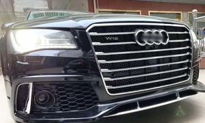 Runde mise à niveau S8 <span class=keywords><strong>RS8</strong></span> modèle pare-chocs avant haute ajustement pour 2011-2018 <span class=keywords><strong>Audi</strong></span> A8 Modification PP matériel pare-chocs avant assemblage Kits de carrosserie - Product Image 3