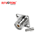 Connecteur RF coaxial UHF femelle à sertir avec bride de montage sur panneau à 4 trous SO239 pour câble RG316 RG174 LMR100