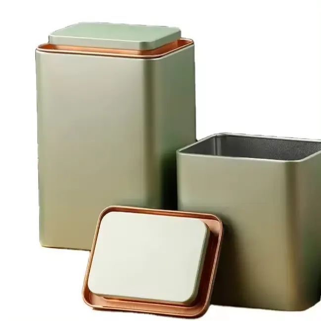 Готово к отправке 90*70*110 мм пустая прямоугольная жестяная банка для чая, металлическая коробка для чая, упаковка для пищевых продуктов