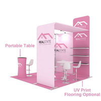 Kit de stand d'exposition portable 10x10 pieds, système en aluminium à tension de tissu sans outil pour salons professionnels