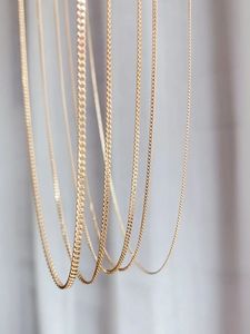 สร้อยคอทองคำแท้ 14k แบบโซ่คิวบัน หนา 1.3 มม. ยาว 2.1 มม. ยี่ห้อ Xinfly รุ่น Luxury Solid สำหรับผู้ชายและผู้หญิง ปรับขนาดได้ เหมาะสำหรับเป็นของขวัญแต่งงานหรือหมั้น - Product Image 3