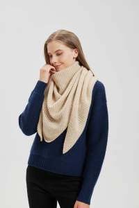 Bufanda Larga de Cachemira 100% Pura para Mujer, Color Beige Sólido, Aislamiento Térmico, Uso Casual de Invierno - Product Image 2
