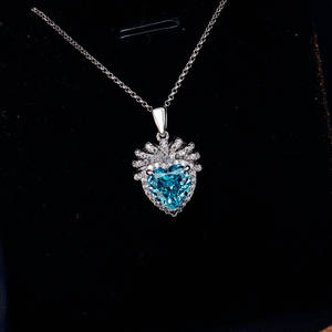 Bijoux <span class=keywords><strong>en</strong></span> forme de coeur de mode colliers de bijoux fins collier d'été de <span class=keywords><strong>vacances</strong></span> colliers bleus pour les femmes - Product Image 6