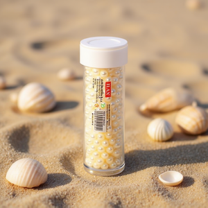 Perline ILAN Abalorio 5mm colore perla per la creazione di gioielli, 12 pezzi per tubo - Product Image 2