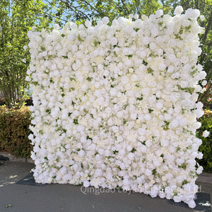 Sıcak satış 3d çiçek duvar arka planında yapay gül çiçekler duvar paneli çiçek duvar zemin 8ft X 8ft - Product Image 2