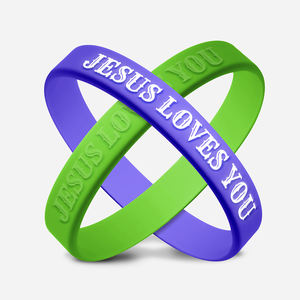 Pulsera de silicona personalizada, llavero RFID, <span class=keywords><strong>Rosario</strong></span> impreso de acero inoxidable a mano, pulseras promocionales - Product Image 4