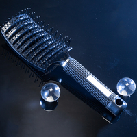 Brosses à cheveux professionnelles Wanmei personnalisées en nylon et poils de sanglier, brosses démêlantes massantes, grande brosse courbée ventilée