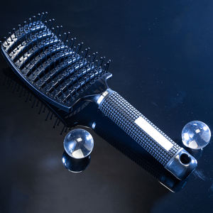 แปรงหวีผมไนลอนแบบมืออาชีพ ขนแปรงทำจากขนหมูป่า สำหรับนวดหนังศีรษะ ช่วยสางผมไม่พันกัน แปรงโค้งขนาดใหญ่แบบมีรูระบายอากาศ - Product Image 5