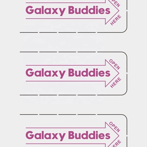 Boletos de Juego Ecológicos Personalizados con Diseño de Galaxy Buddies, Fáciles de Abrir con Sistema de Tirar, 3 Ventanas, Tarjetas de Juego con Tiradores - Product Image 4