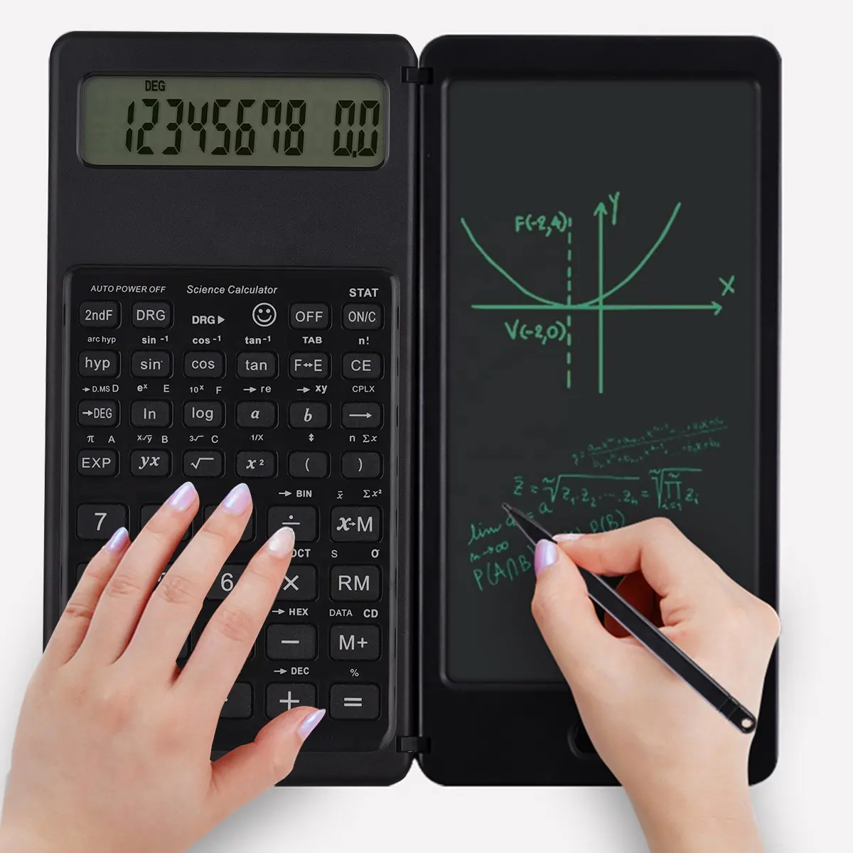 6.5 inç taşınabilir hesap LCD ekran yazma tableti katlanır bilimsel hesap makinesi Tablet dijital çizim tableti Stylus kalem ile