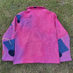 Fabricants de vêtements – Nouveauté : Pulls tricotés style tapisserie, vestes grande taille pour hommes, col rond, vestes tapisserie - Product Image 2