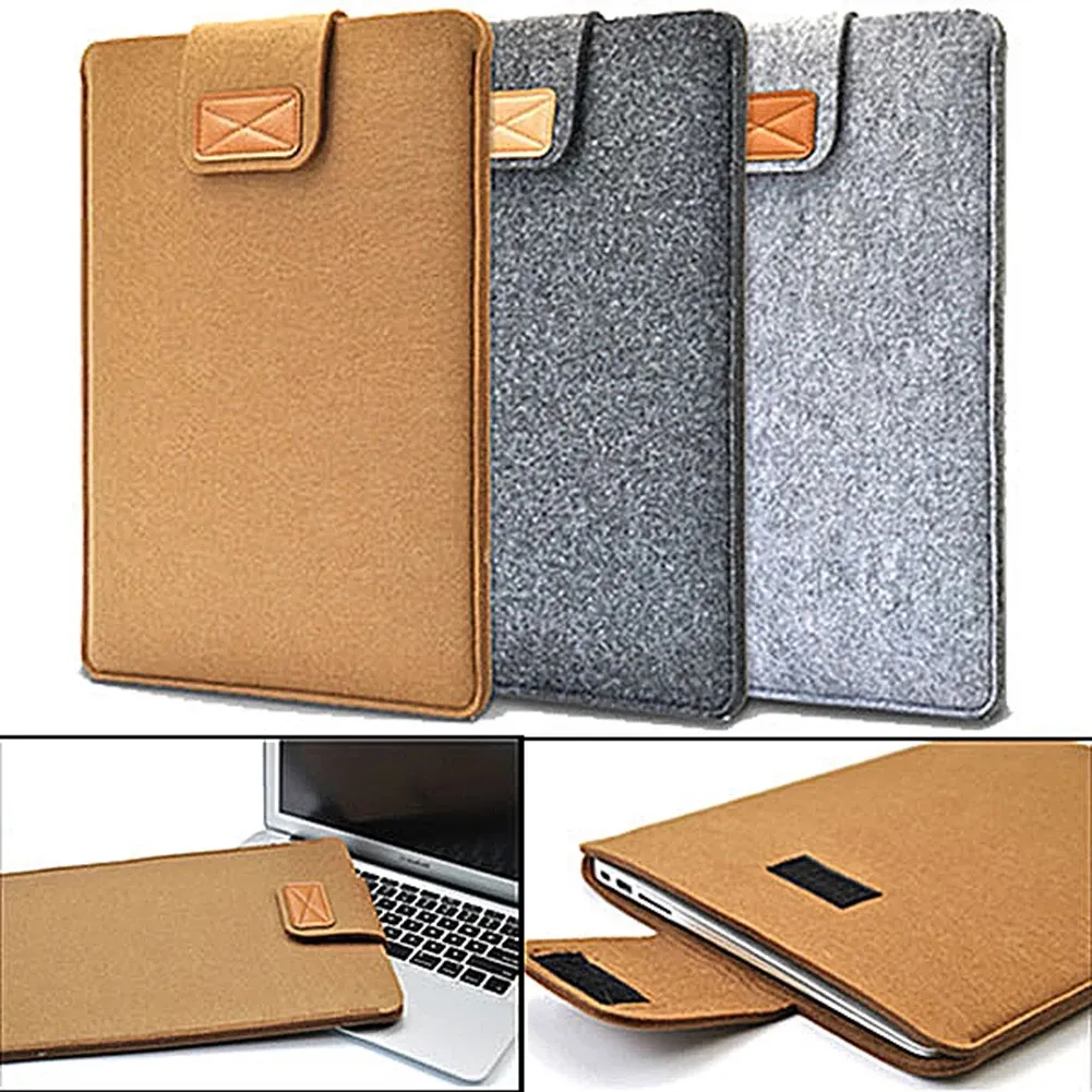 Custodia protettiva per laptop con custodia morbida antiurto in feltro di lana ecologica su misura per macbook air