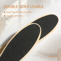 Râpe à pieds double face pour pédicure, éliminateur de peaux mortes et de callosités, grattoir à talons, manche en bois noir, lime exfoliante pour pieds