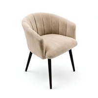 ST-8889 Fauteuil d'Appoint Moderne et de Luxe Blanc pour Salon, Confortable, Pieds en Métal, Chaises de Bar en Velours