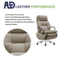 Chaise de bureau de direction de luxe Aston A-021 - Hauteur réglable et appui-tête fixe pivotant en cuir PU avec base chromée